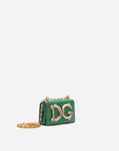 Shop Dolce & Gabbana Dg Girls Micro Bag In Plain Calfskin