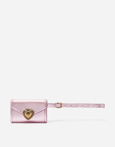 Shop Dolce & Gabbana Devotion Fanny Pack In Mordore Nappa Leather