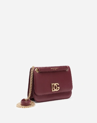 Shop Dolce & Gabbana Nappa Leather D&g Millennials Bag In Burgundy