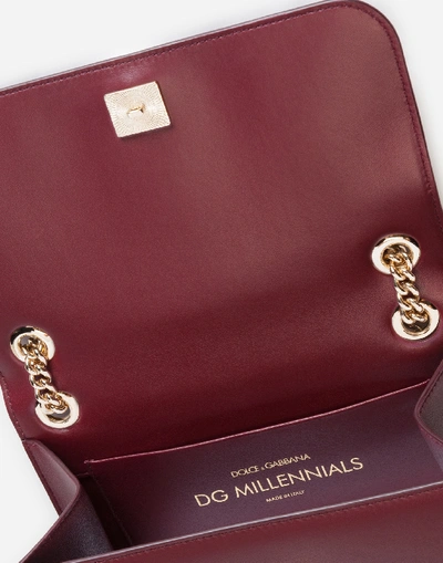 Shop Dolce & Gabbana Nappa Leather D&g Millennials Bag In Burgundy