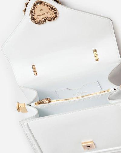 Shop Dolce & Gabbana Medium Devotion Bag In Smooth Calfskin In White