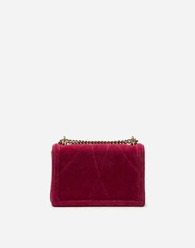 Shop Dolce & Gabbana Medium Devotion Crossbody Bag In Quilted Velvet