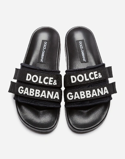 Shop Dolce & Gabbana Rubber And Neoprene Sliders In Multicolor