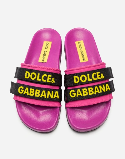 Shop Dolce & Gabbana Rubber And Neoprene Sliders