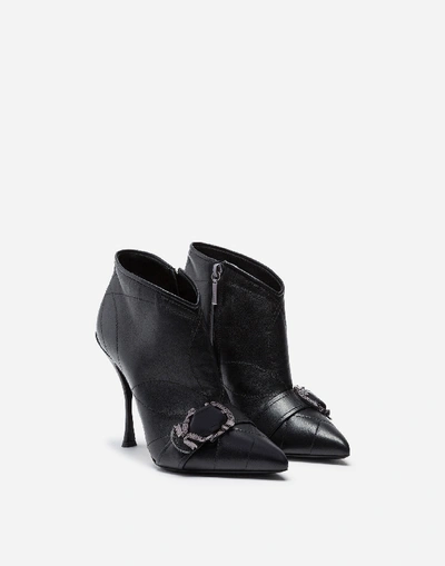 Shop Dolce & Gabbana Quilted Nappa Ankle Boots In Black