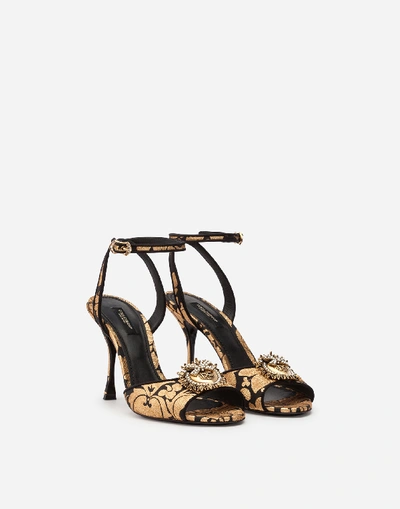 Shop Dolce & Gabbana Jacquard Lurex Devotion Sandals