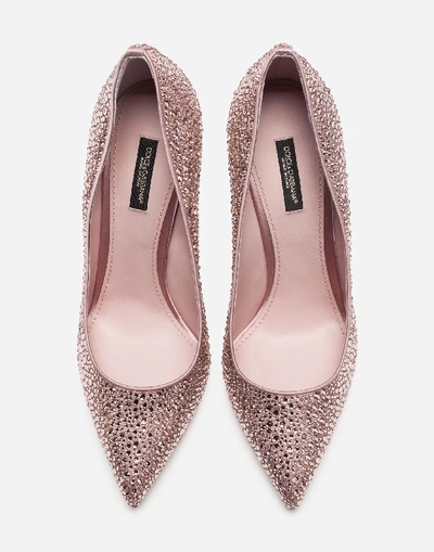 Shop Dolce & Gabbana Pumps - Pumps In Satin And Crystal In Pink