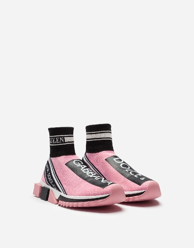Shop Dolce & Gabbana High-top Sorrento Sneakers With Logo In Pink