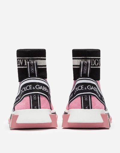Shop Dolce & Gabbana High-top Sorrento Sneakers With Logo In Pink
