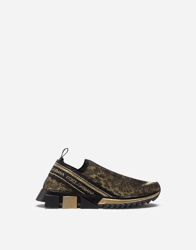 Shop Dolce & Gabbana Sorrento Sneakers In Glitter Leopard Print