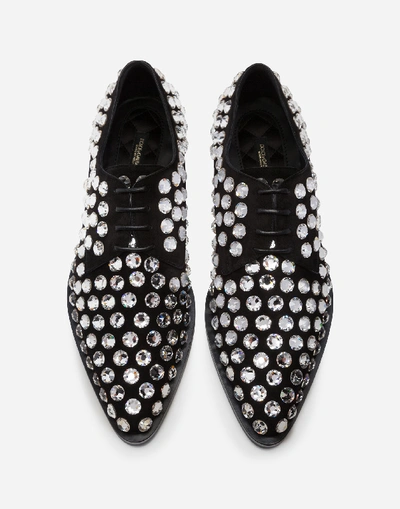 Shop Dolce & Gabbana Suede Derby With Rhinestones