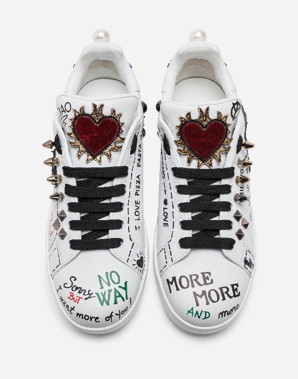 printed calfskin portofino sneakers