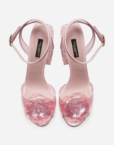 Shop Dolce & Gabbana Cinderella Sandals With Sint Glass Heel