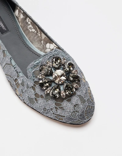 Shop Dolce & Gabbana Slipper In Taormina Lace With Crystals