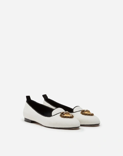 Shop Dolce & Gabbana Velvet Devotion Slippers