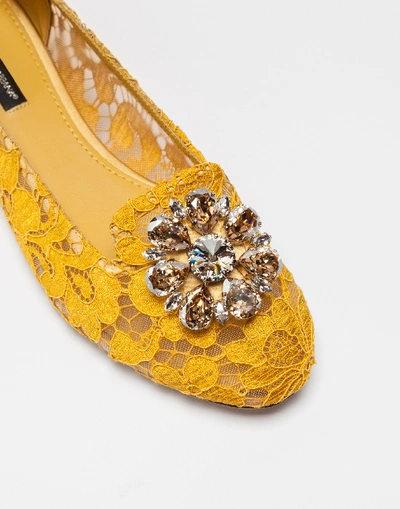 Shop Dolce & Gabbana Slipper In Taormina Lace With Crystals