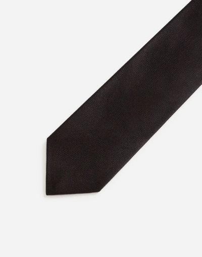 Shop Dolce & Gabbana 6cm Blade Tie In Silk In Black