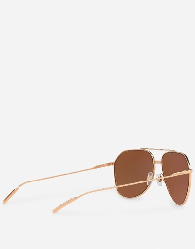 Shop Dolce & Gabbana Gold Edition Sunglasses In Pink Gold
