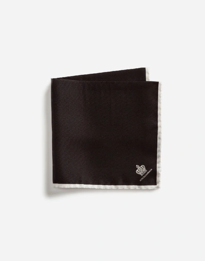 Shop Dolce & Gabbana Silk Pocket Square In Black