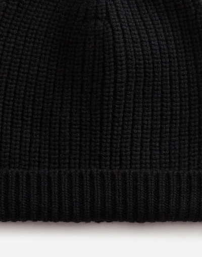 Shop Dolce & Gabbana Cashmere Fisherman's Rib Hat In Black