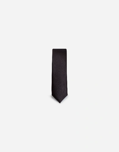 Shop Dolce & Gabbana 4 Cm (16”) Silk Blade Tie In Black