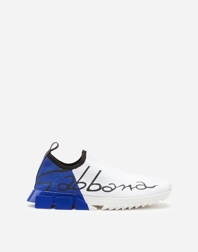 Shop Dolce & Gabbana Stretch Mesh Sorrento Sneakers With Painted Heel