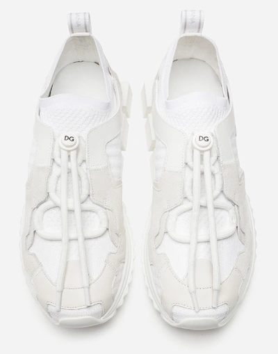 Shop Dolce & Gabbana Mixed-material Sorrento Trekking Sneakers In White