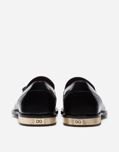 Shop Dolce & Gabbana Brushed Calfskin Slippers