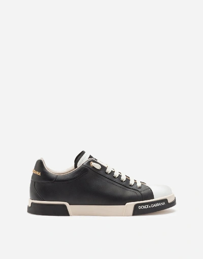 Shop Dolce & Gabbana Calfskin Nappa Portofino Sneakers