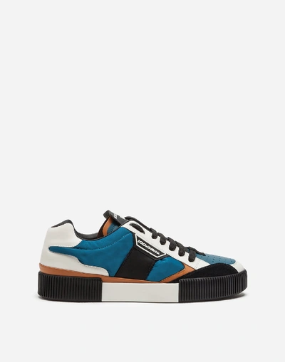 Shop Dolce & Gabbana Mixed-material Miami Sneakers In Multicolor