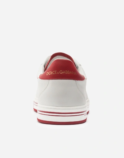 Shop Dolce & Gabbana Roma Sneakers In Printed Calfskin Nappa In White