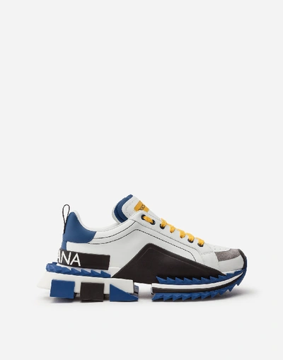 Shop Dolce & Gabbana Multi-colored Super King Sneakers In White/blue