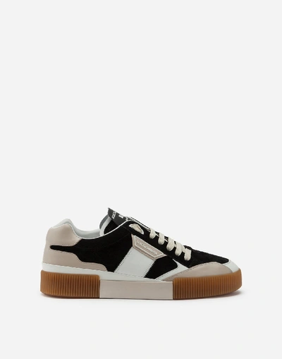 Shop Dolce & Gabbana Miami Sneakers In Calfskin Nappa And Split-grain Leather