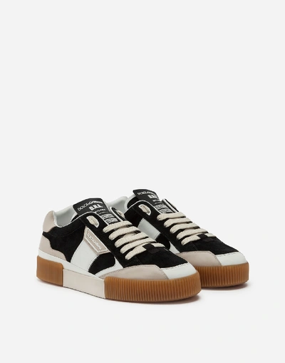 Shop Dolce & Gabbana Miami Sneakers In Calfskin Nappa And Split-grain Leather