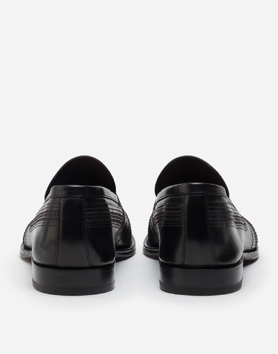 Shop Dolce & Gabbana Slippers In Michelangelo Calfskin In Black