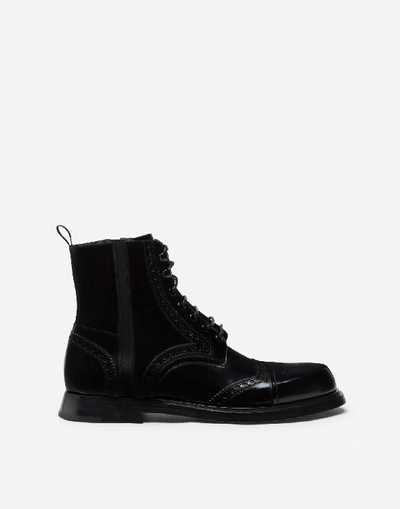 Shop Dolce & Gabbana Brushed Calfskin Ankle Boots