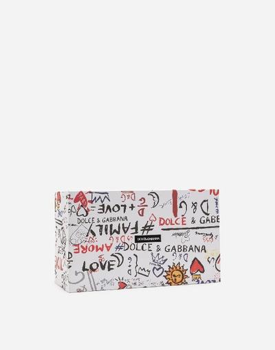 Shop Dolce & Gabbana Mixed Star Print Portofino Sneakers In Nappa Leather In Cream