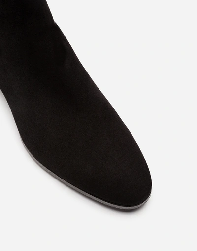 Shop Dolce & Gabbana Suede Chelsea Boots In Black
