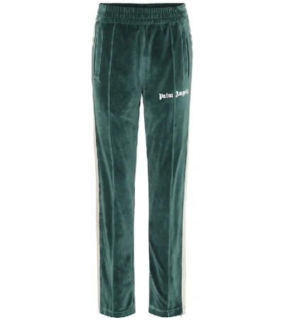Shop Palm Angels Chenille Trackpants In Green