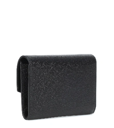 Shop Saint Laurent Uptown Leather Wallet On Chain In Black