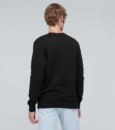 Shop Balmain Cotton Sweatshirt With Logo In Black