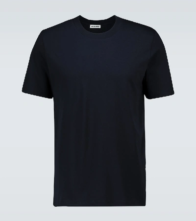 Shop Jil Sander Short-sleeved Cotton T-shirt In Blue