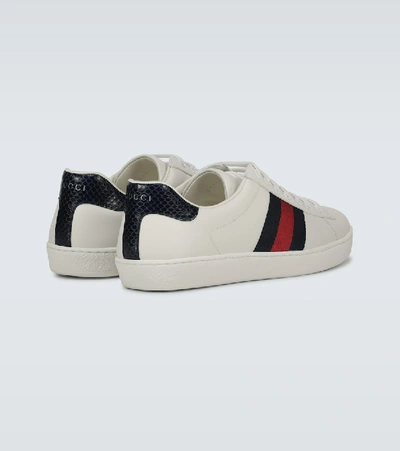 Shop Gucci Ace Leather Sneakers In White