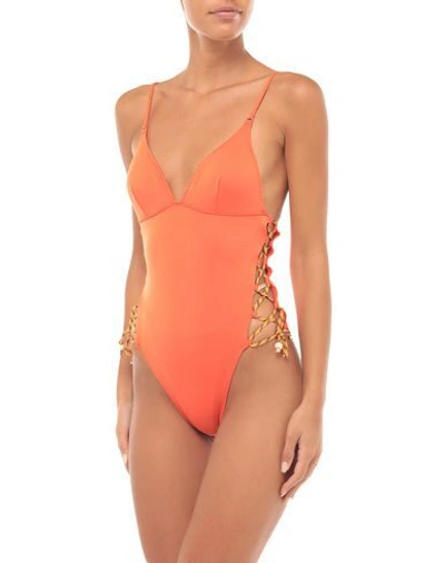 Shop Stella Mccartney One-piece Swimsuits In Orange