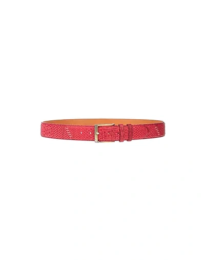 Shop Andrea D'amico Leather Belt In Garnet