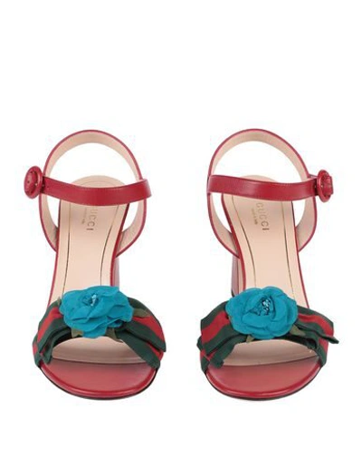 Shop Gucci Sandals In Red