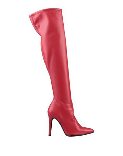 Shop Be Blumarine Knee Boots In Red