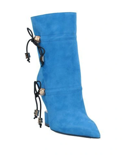 Shop Balmain Ankle Boot In Dark Blue
