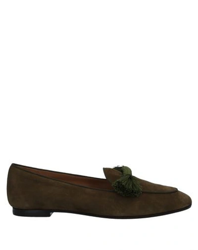 Shop Aquazzura Loafers In Military Green