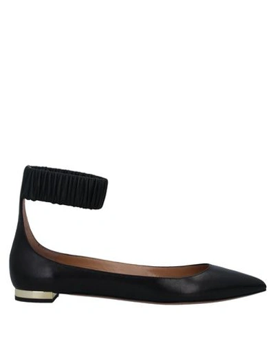 Shop Aquazzura Ballet Flats In Black